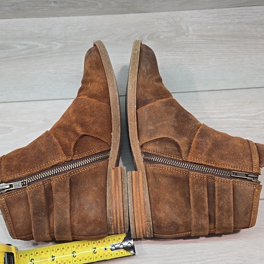 Born Women Ankle Leather Moto Buckle Boots Shoes Sz 8.5 - Picture 11 of 13